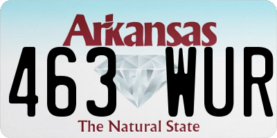 AR license plate 463WUR