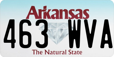 AR license plate 463WVA