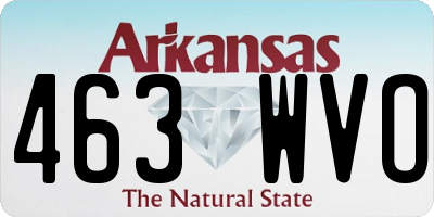 AR license plate 463WVO