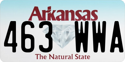 AR license plate 463WWA