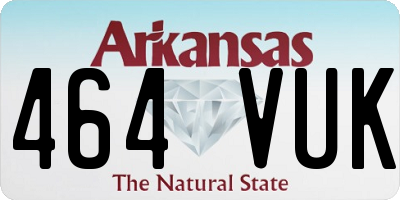 AR license plate 464VUK