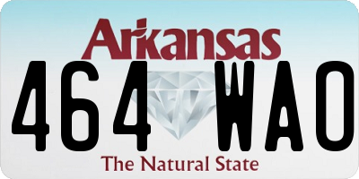 AR license plate 464WAO
