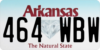 AR license plate 464WBW