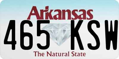 AR license plate 465KSW