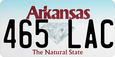 AR license plate 465LAC