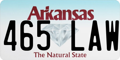 AR license plate 465LAW