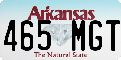 AR license plate 465MGT