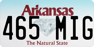 AR license plate 465MIG