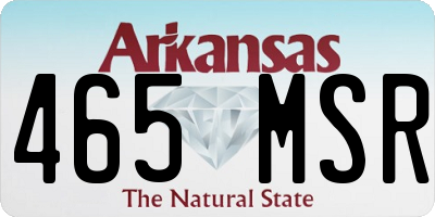 AR license plate 465MSR