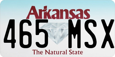 AR license plate 465MSX