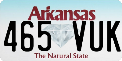 AR license plate 465VUK