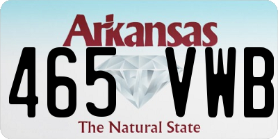AR license plate 465VWB