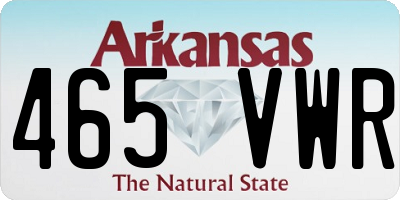 AR license plate 465VWR
