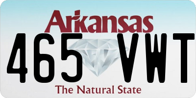 AR license plate 465VWT