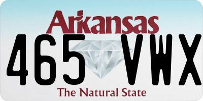 AR license plate 465VWX