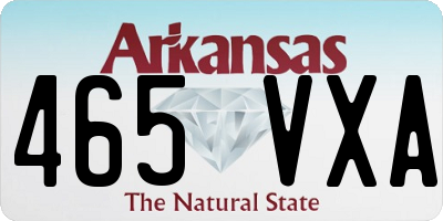 AR license plate 465VXA