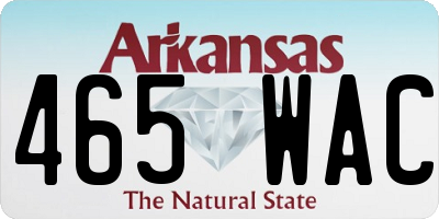 AR license plate 465WAC