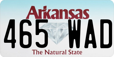 AR license plate 465WAD