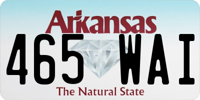 AR license plate 465WAI