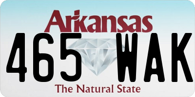AR license plate 465WAK