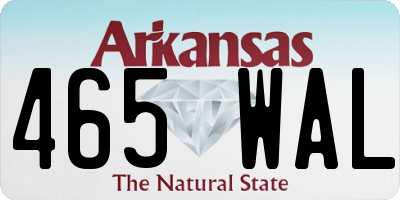 AR license plate 465WAL