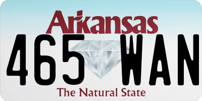 AR license plate 465WAN