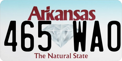 AR license plate 465WAO