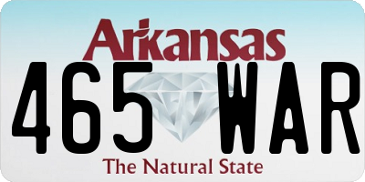 AR license plate 465WAR