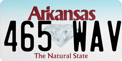 AR license plate 465WAV