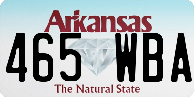 AR license plate 465WBA