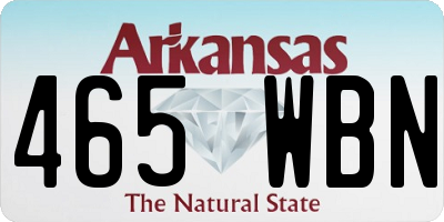 AR license plate 465WBN