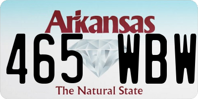 AR license plate 465WBW