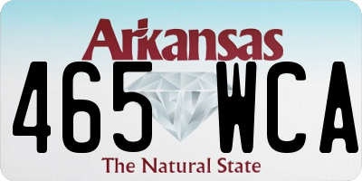 AR license plate 465WCA