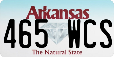 AR license plate 465WCS