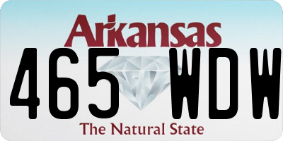AR license plate 465WDW