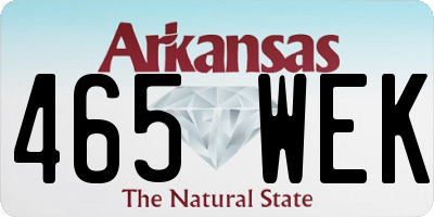 AR license plate 465WEK