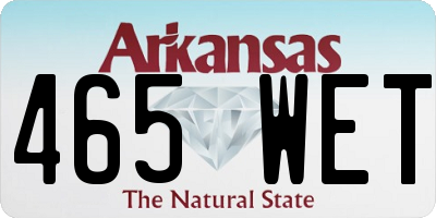 AR license plate 465WET
