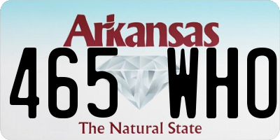 AR license plate 465WHO