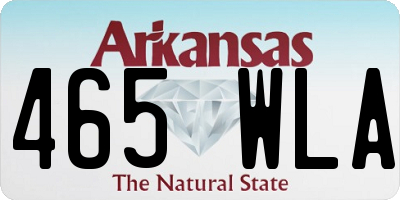 AR license plate 465WLA
