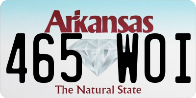 AR license plate 465WOI