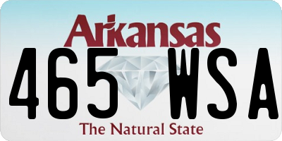 AR license plate 465WSA
