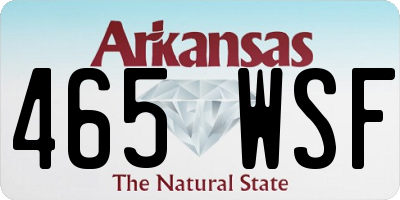 AR license plate 465WSF