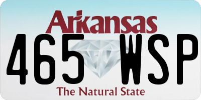 AR license plate 465WSP