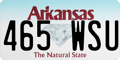 AR license plate 465WSU