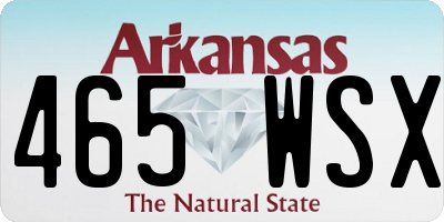 AR license plate 465WSX