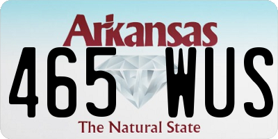 AR license plate 465WUS
