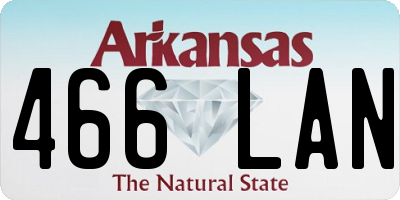 AR license plate 466LAN