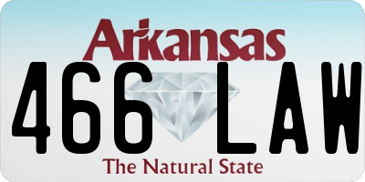 AR license plate 466LAW