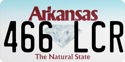 AR license plate 466LCR