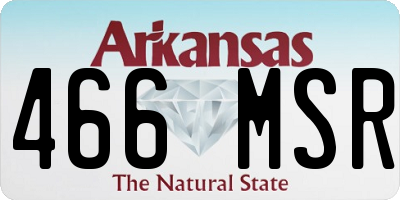 AR license plate 466MSR